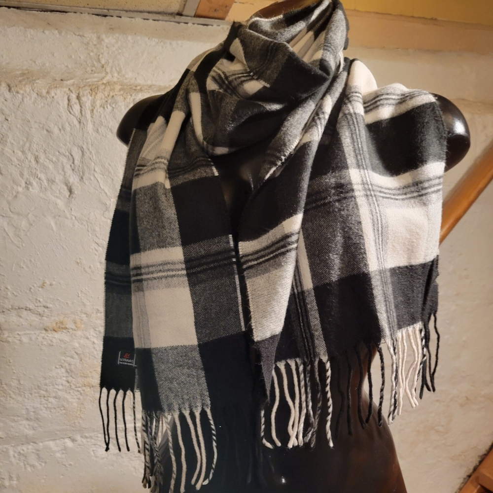 V. FRASS Cashmink Made In Germany Men's Plaid Scarf